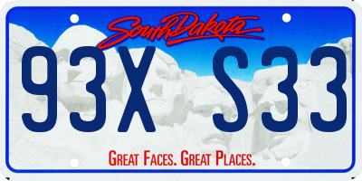 SD license plate 93XS33