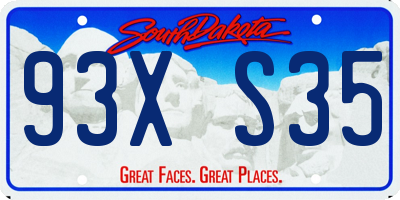 SD license plate 93XS35