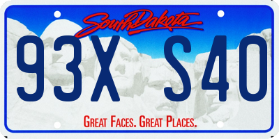 SD license plate 93XS40