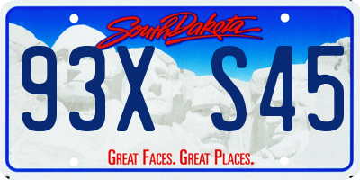 SD license plate 93XS45