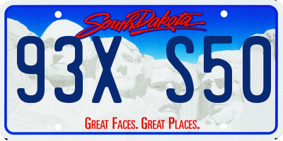 SD license plate 93XS50
