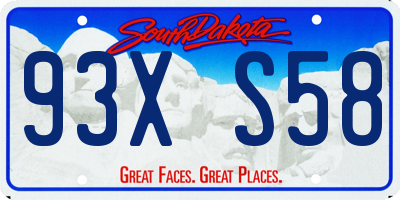SD license plate 93XS58