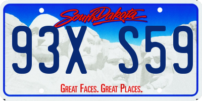 SD license plate 93XS59