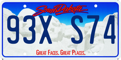 SD license plate 93XS74