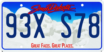 SD license plate 93XS78