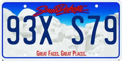 SD license plate 93XS79