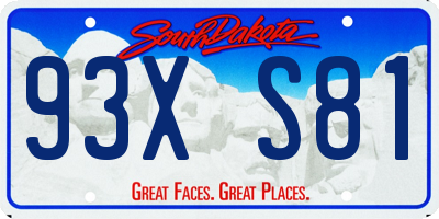 SD license plate 93XS81
