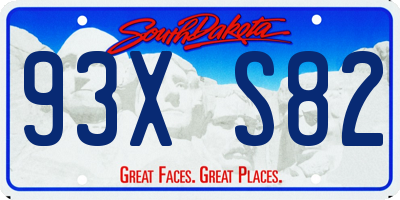 SD license plate 93XS82