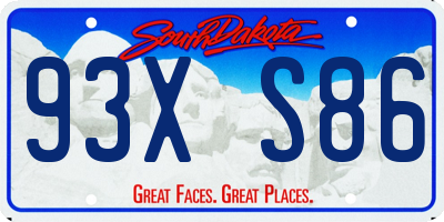 SD license plate 93XS86