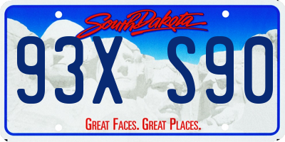 SD license plate 93XS90
