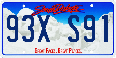 SD license plate 93XS91