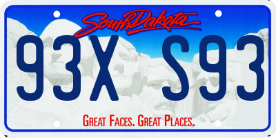 SD license plate 93XS93