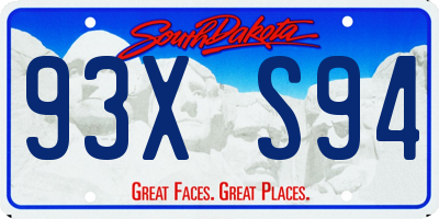 SD license plate 93XS94