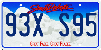 SD license plate 93XS95