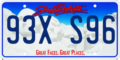 SD license plate 93XS96