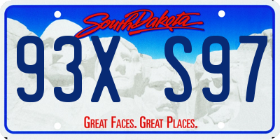 SD license plate 93XS97