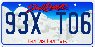 SD license plate 93XT06