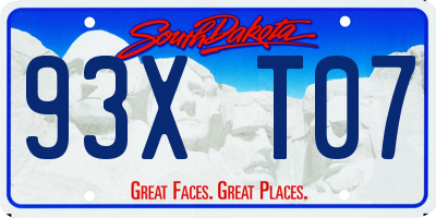 SD license plate 93XT07