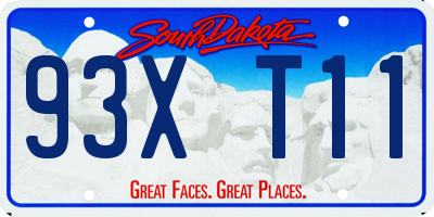 SD license plate 93XT11