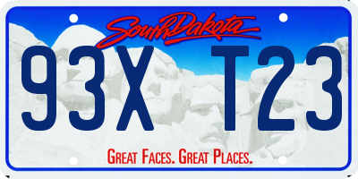 SD license plate 93XT23