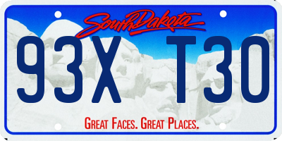 SD license plate 93XT30