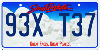 SD license plate 93XT37