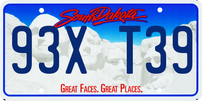 SD license plate 93XT39