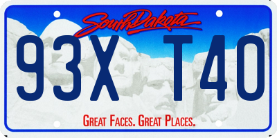 SD license plate 93XT40