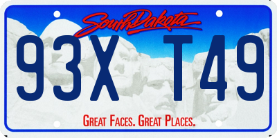 SD license plate 93XT49