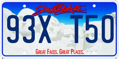 SD license plate 93XT50