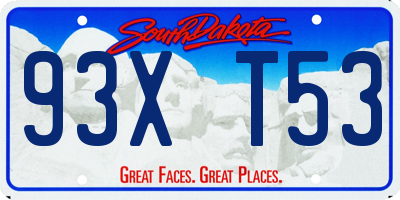 SD license plate 93XT53
