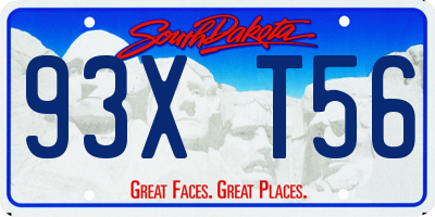 SD license plate 93XT56