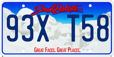 SD license plate 93XT58