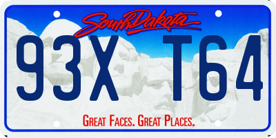 SD license plate 93XT64