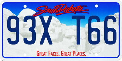 SD license plate 93XT66