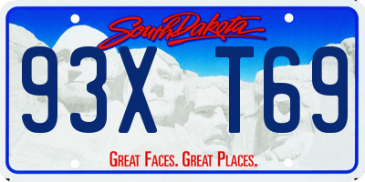SD license plate 93XT69