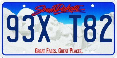 SD license plate 93XT82