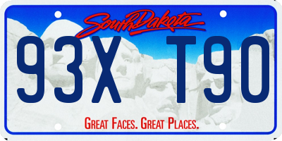 SD license plate 93XT90