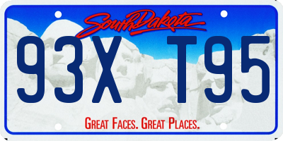 SD license plate 93XT95