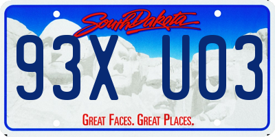 SD license plate 93XU03