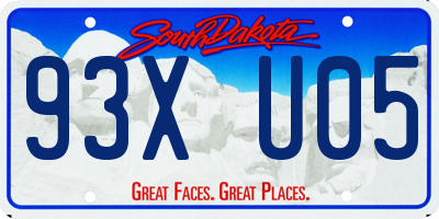 SD license plate 93XU05