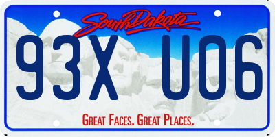 SD license plate 93XU06