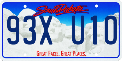 SD license plate 93XU10