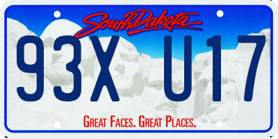 SD license plate 93XU17