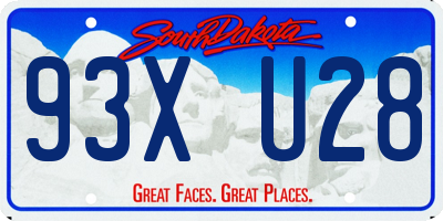 SD license plate 93XU28