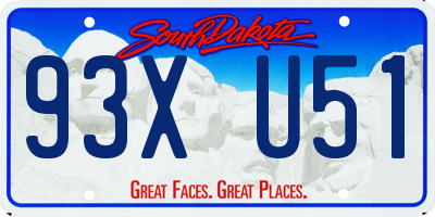 SD license plate 93XU51