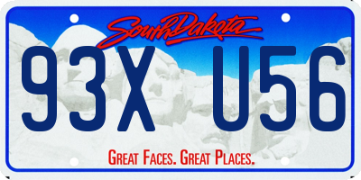 SD license plate 93XU56