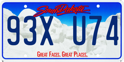 SD license plate 93XU74