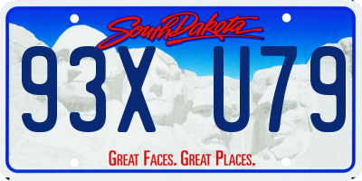SD license plate 93XU79