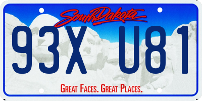 SD license plate 93XU81